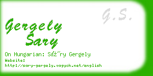 gergely sary business card